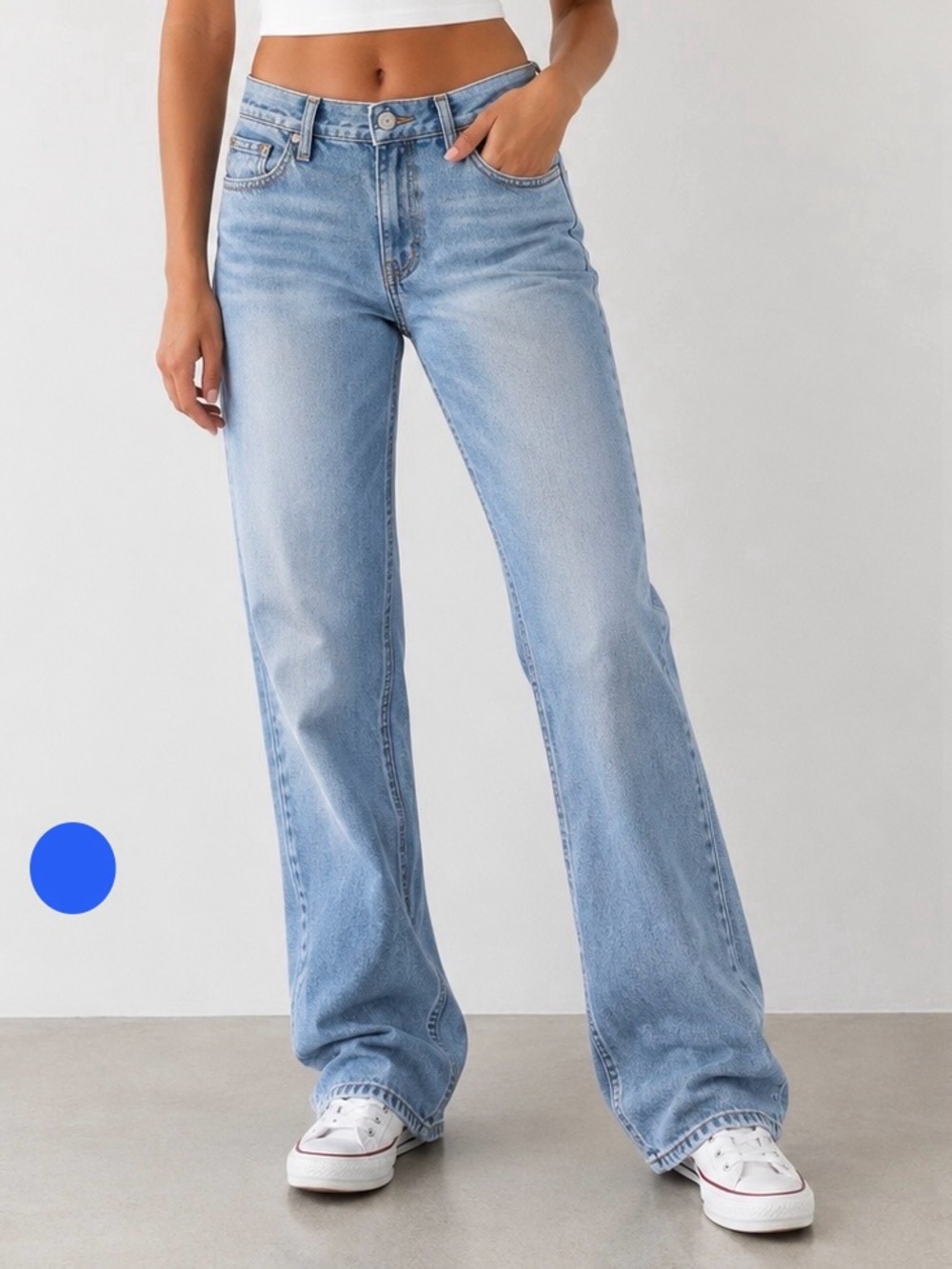 Hollister Women’s Jeans 34x34 Light Wash Straight Leg Distressed Denim